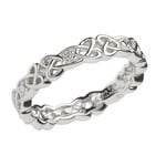 RINGS SHANORE STERLING CELTIC BAND w DIAMONDS