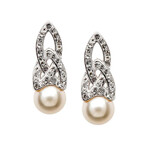 EARRINGS SHANORE STERLING TRINITY PEARL EARRINGS w CRYSTALS