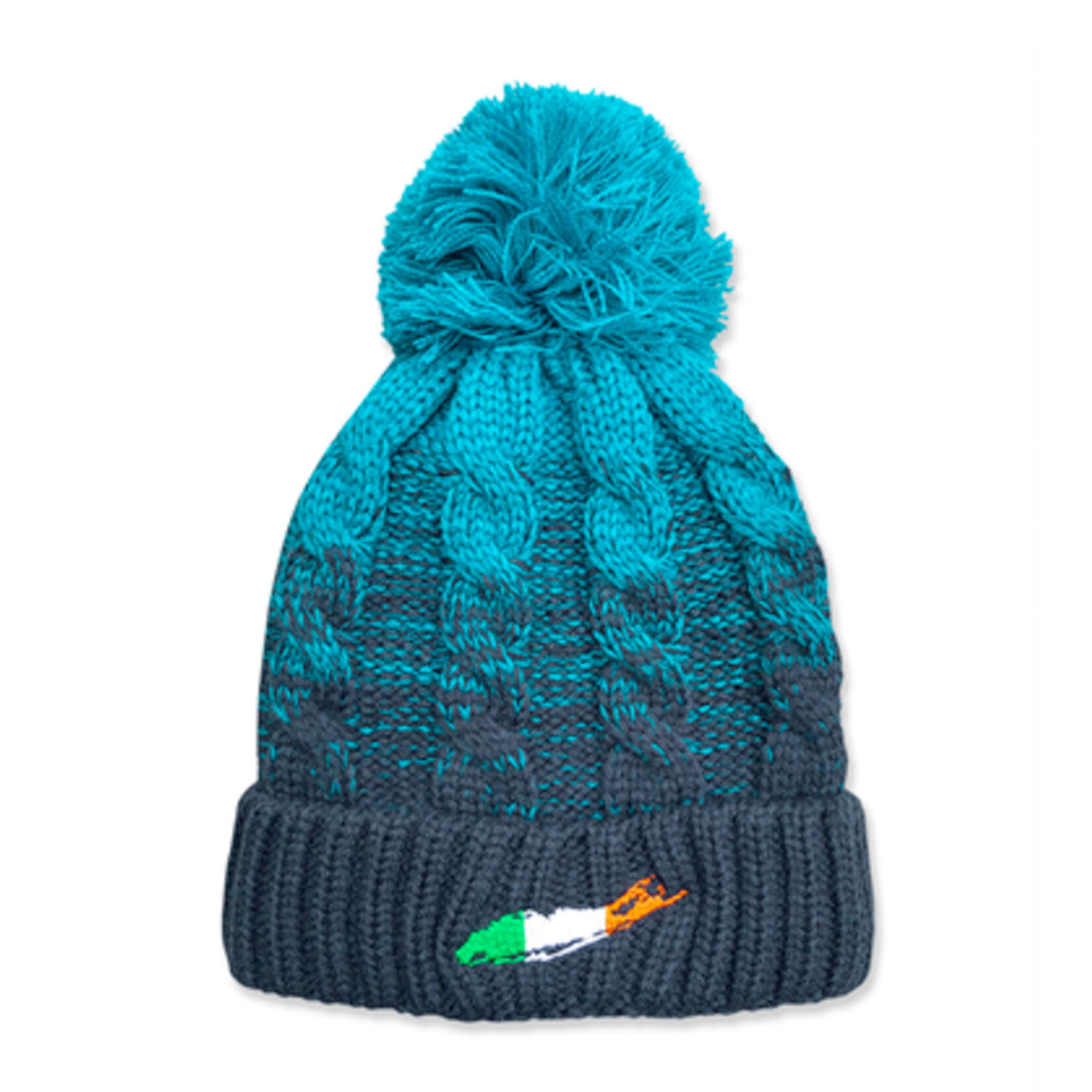 ACCESSORIES CARLETON LI TEAL OMBRE POM BEANIE