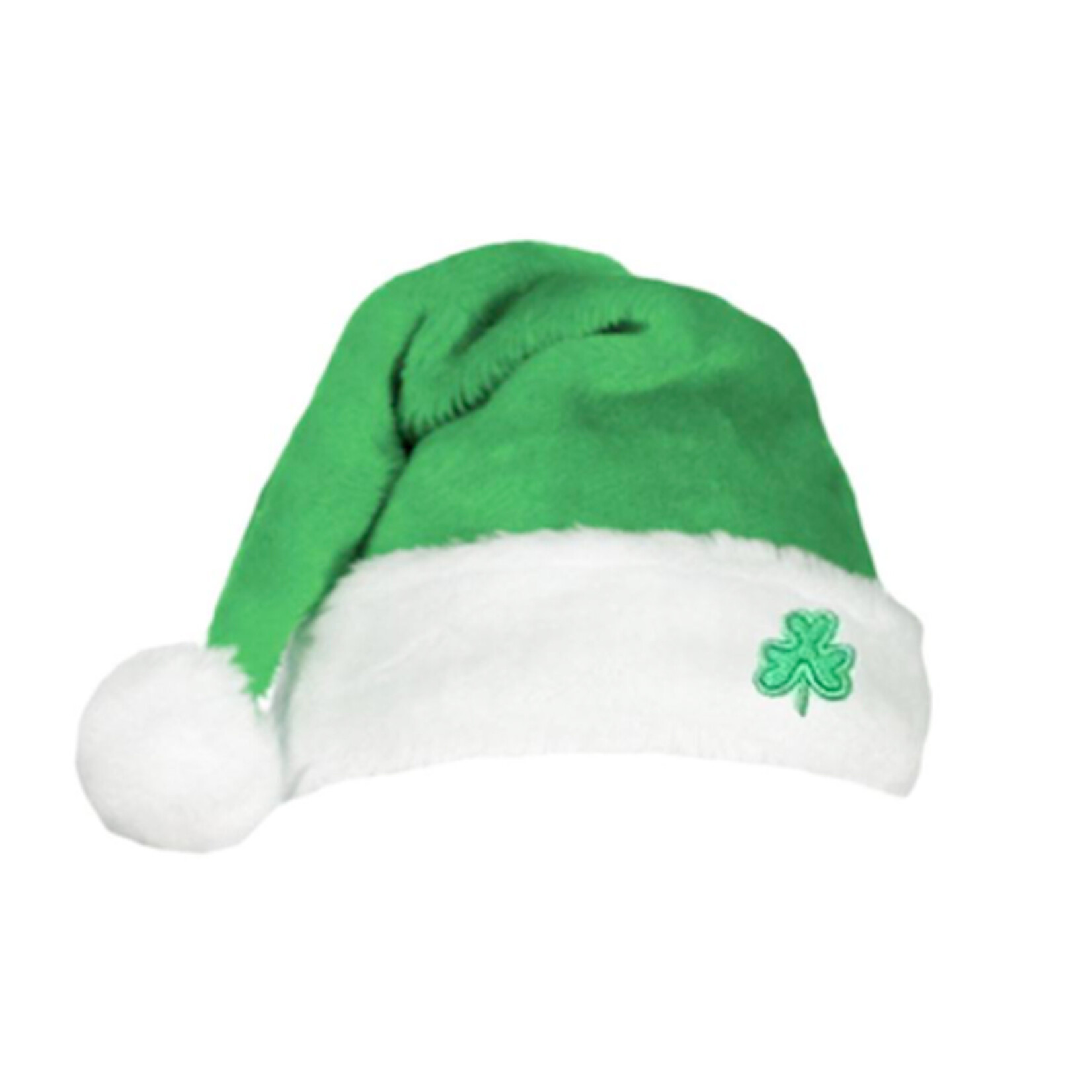 HOLIDAY DECOR GREEN SHAMROCK SANTA HAT