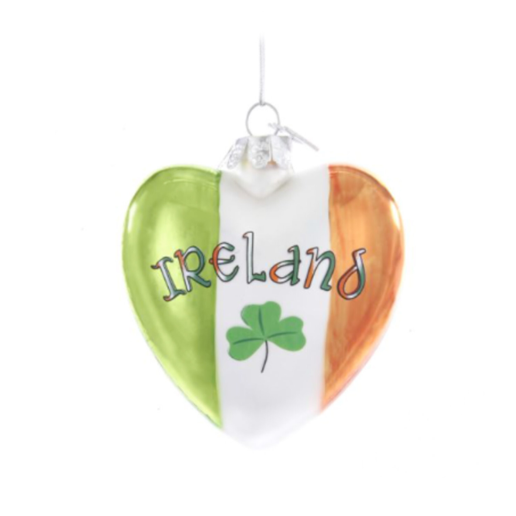 ORNAMENTS IRISH GLASS HEART ORNAMENT