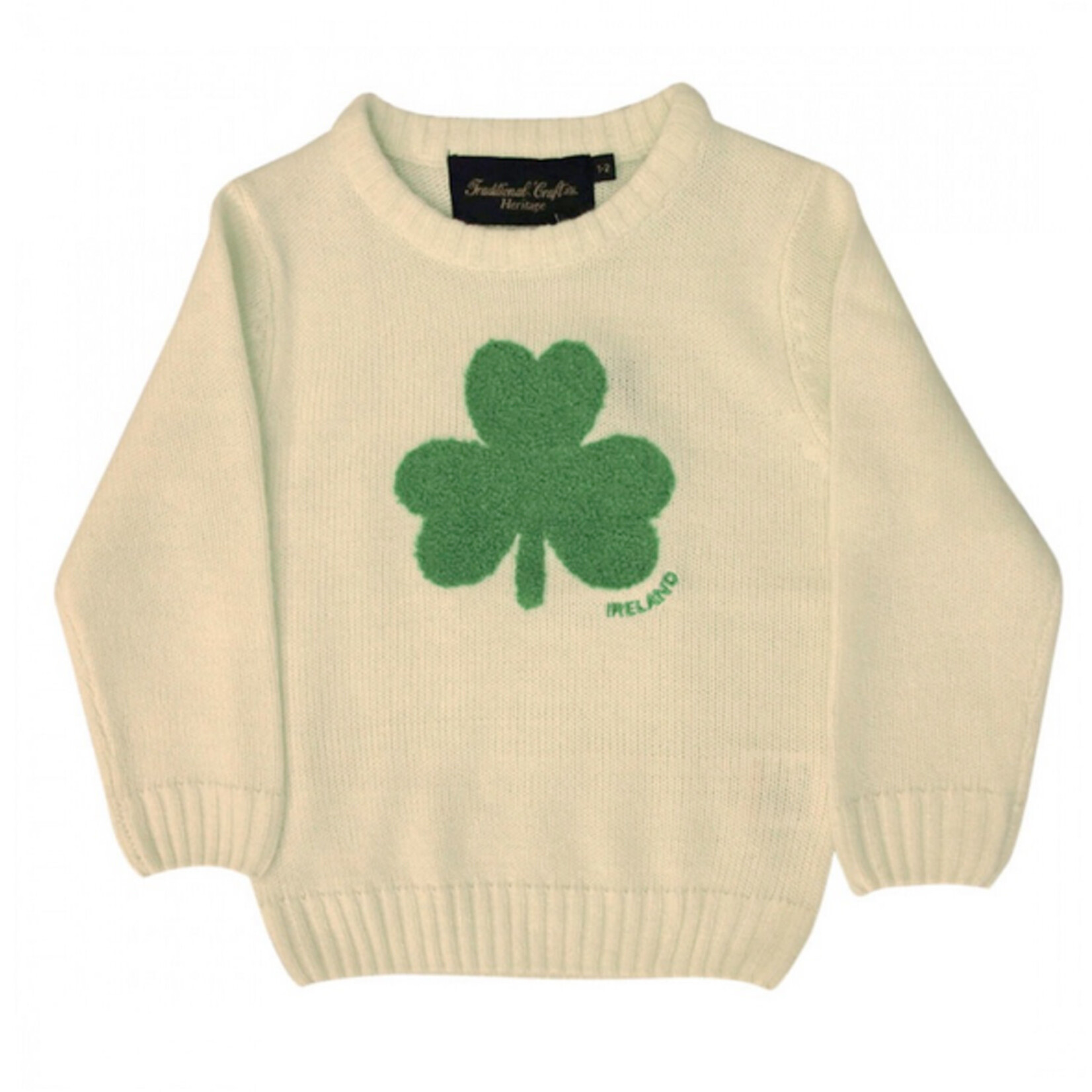 KIDS CLOTHES CREAM & EMERALD KIDS SHAMROCK JUMPER