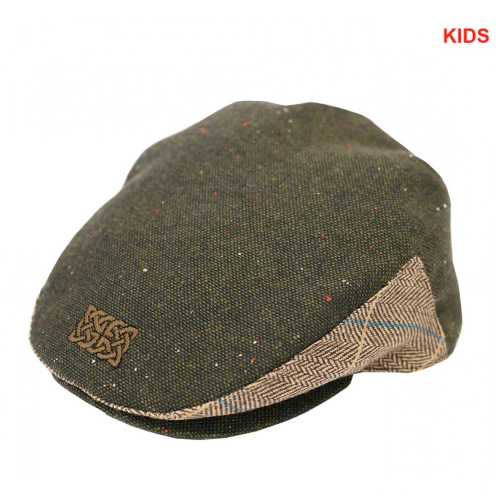 CAPS & HATS KID’S GREEN-TWEED CAP with CELTIC KNOT