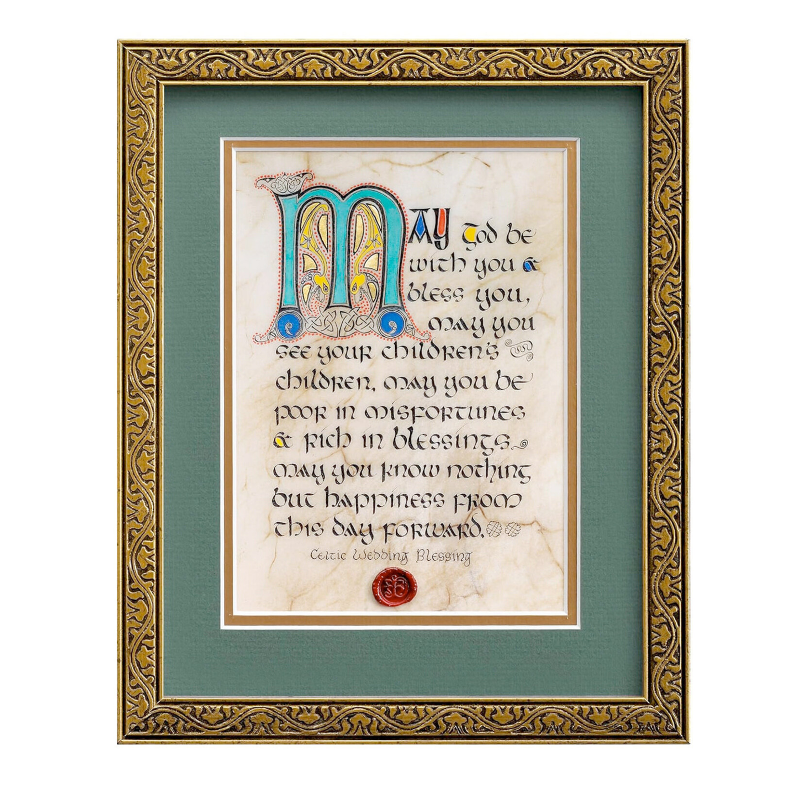 PLAQUES & GIFTS CELTIC MANUSCRIPT 8x10 PLAQUE - "CELTIC WEDDING BLESSING"