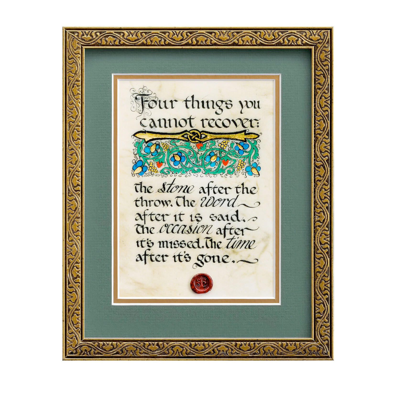 PLAQUES & GIFTS CELTIC MANUSCRIPT 8x10 PLAQUE - "FOUR THINGS"