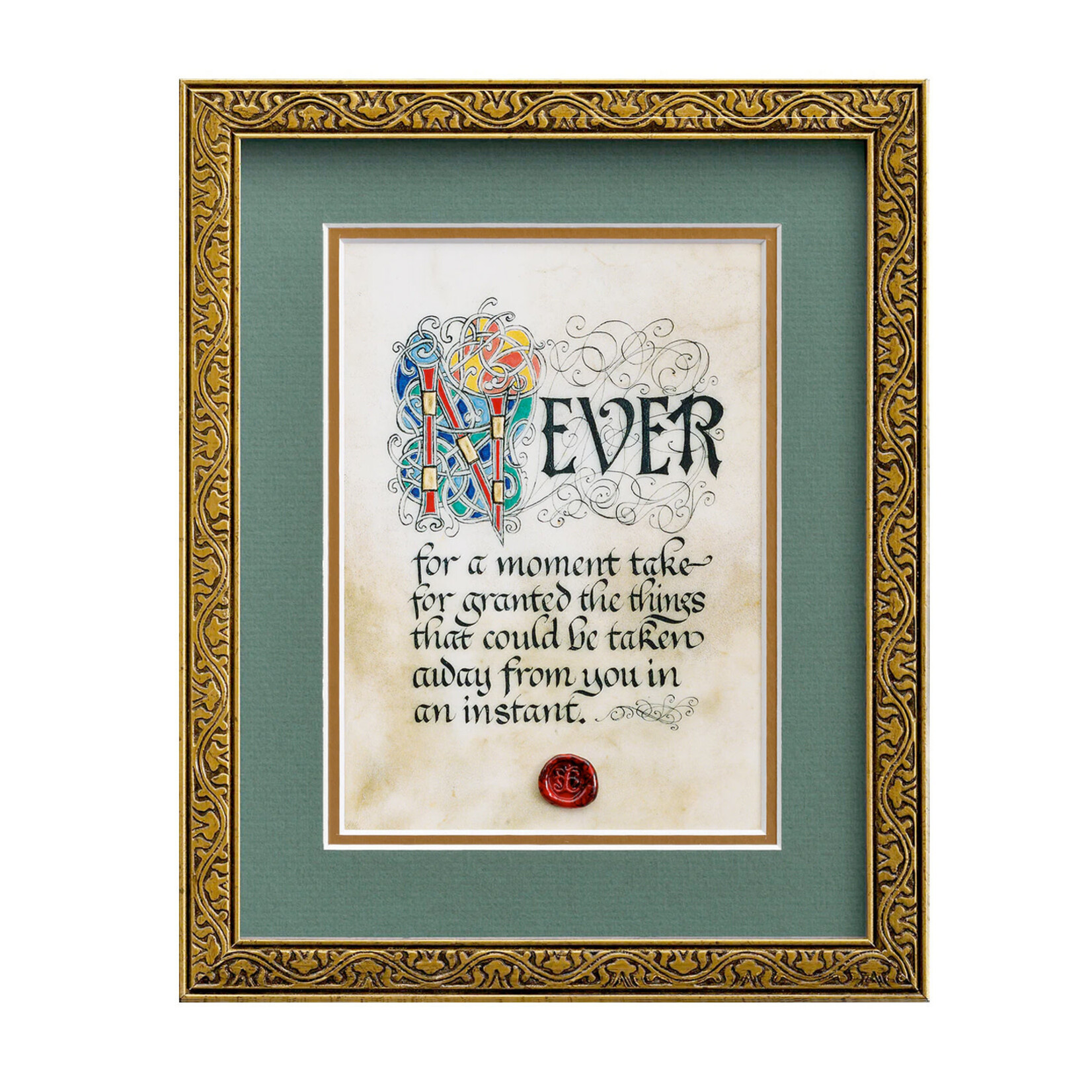 PLAQUES & GIFTS CELTIC MANUSCRIPT 8x10 PLAQUE - "NEVER FOR A MOMENT"