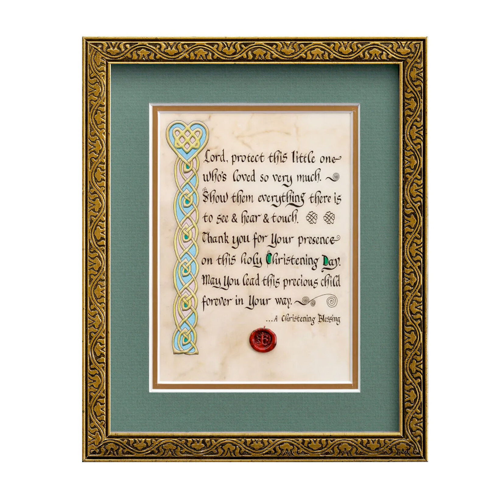 PLAQUES & GIFTS CELTIC MANUSCRIPT 8x10 PLAQUE - "CHRISTENING BLESSING"