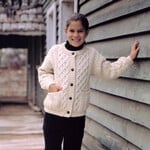 KIDS CLOTHES CLEARANCE: CHILDREN'S BUTTON ARAN SWEATER :FINAL SALE