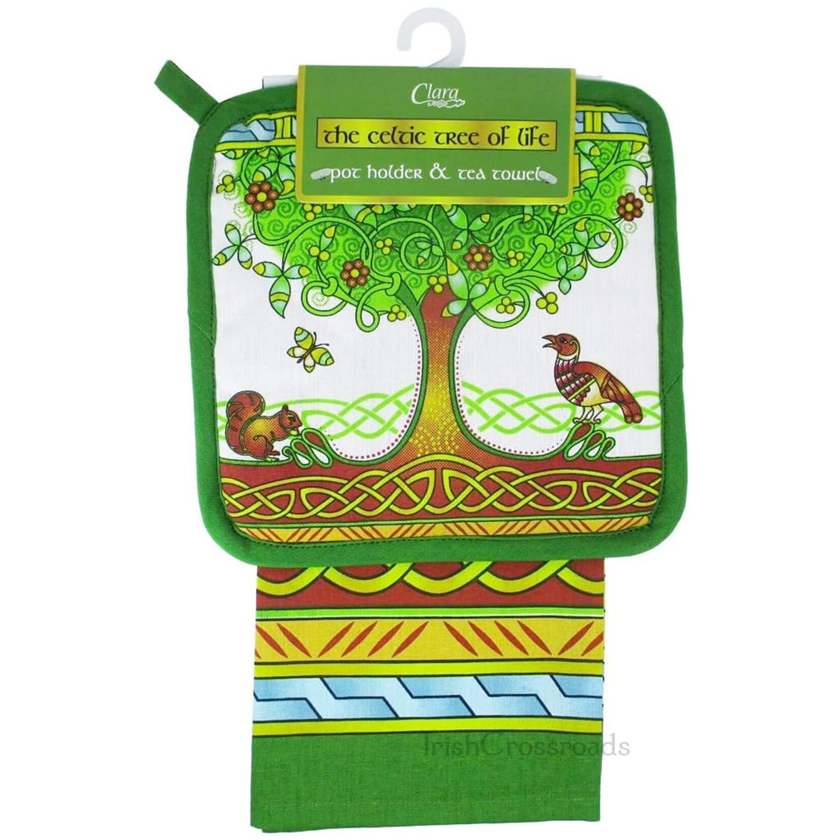 KITCHEN & ACCESSORIES CELTIC CLARA TEA TOWEL & POT HOLDER - TREE of LIFE