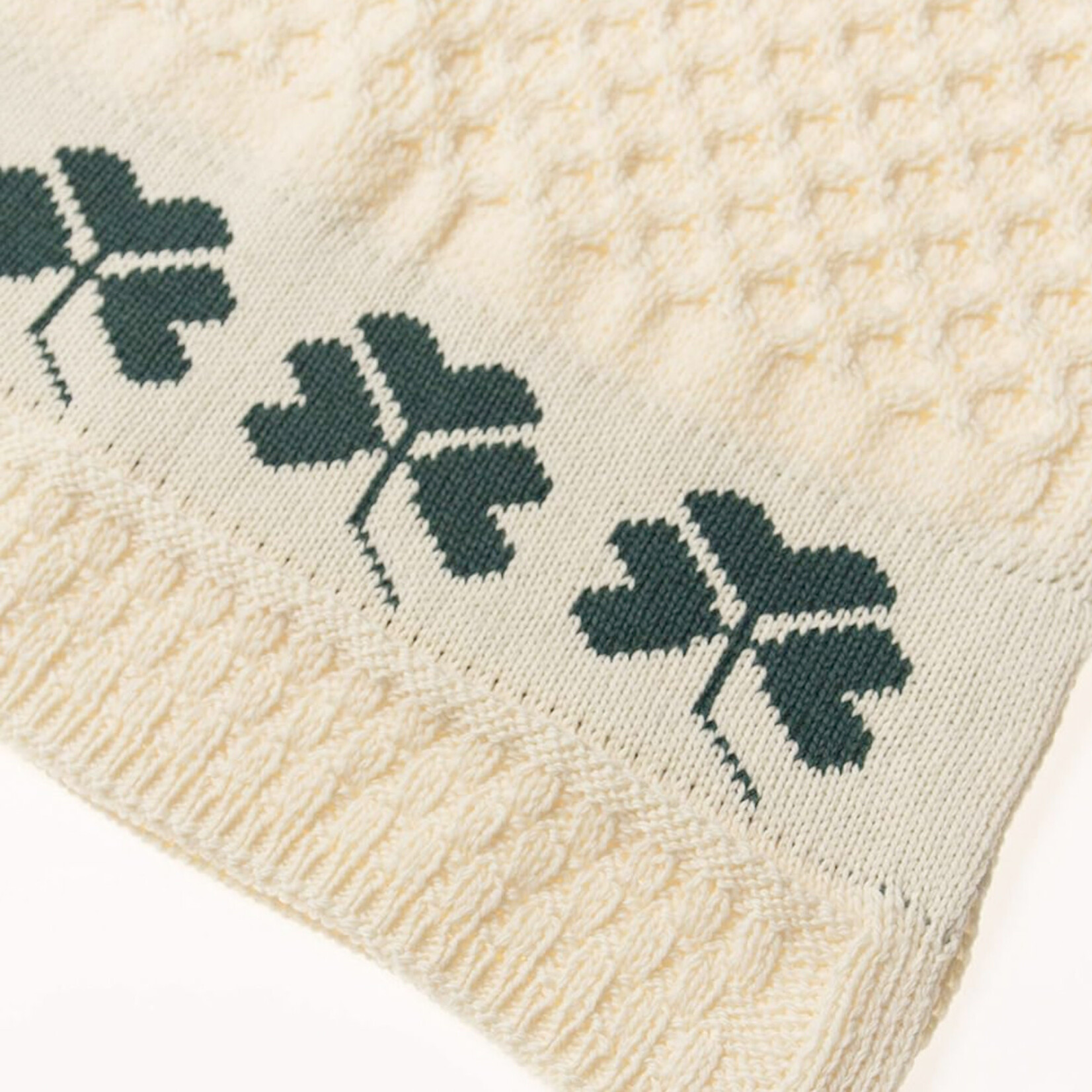 TAPESTRIES, THROWS, ETC. IRISH KNIT SHAMROCK THROW BLANKET