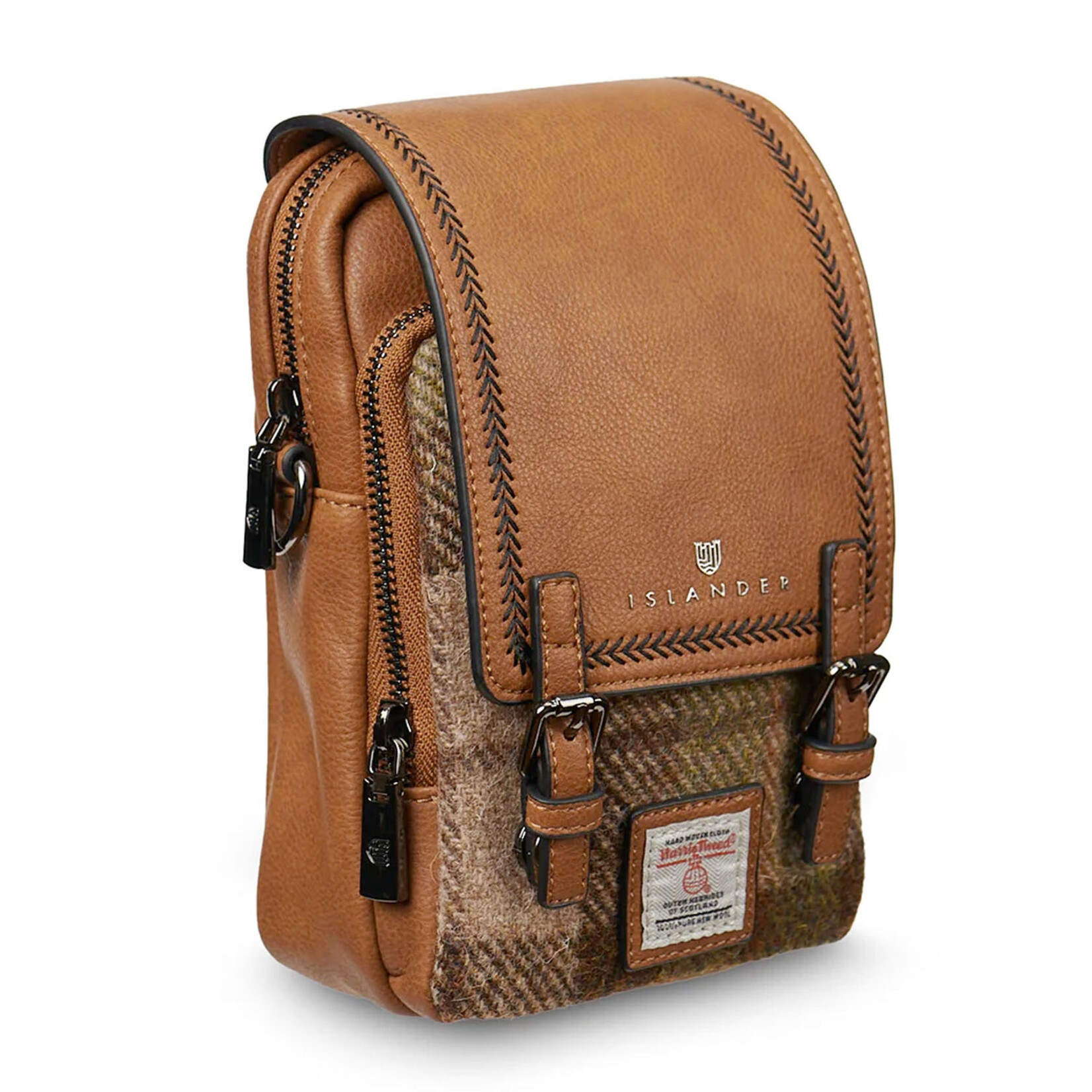 ACCESSORIES ISLANDER BABY JURA CROSSBODY w HARRIS TWEED Chestnut Tartan