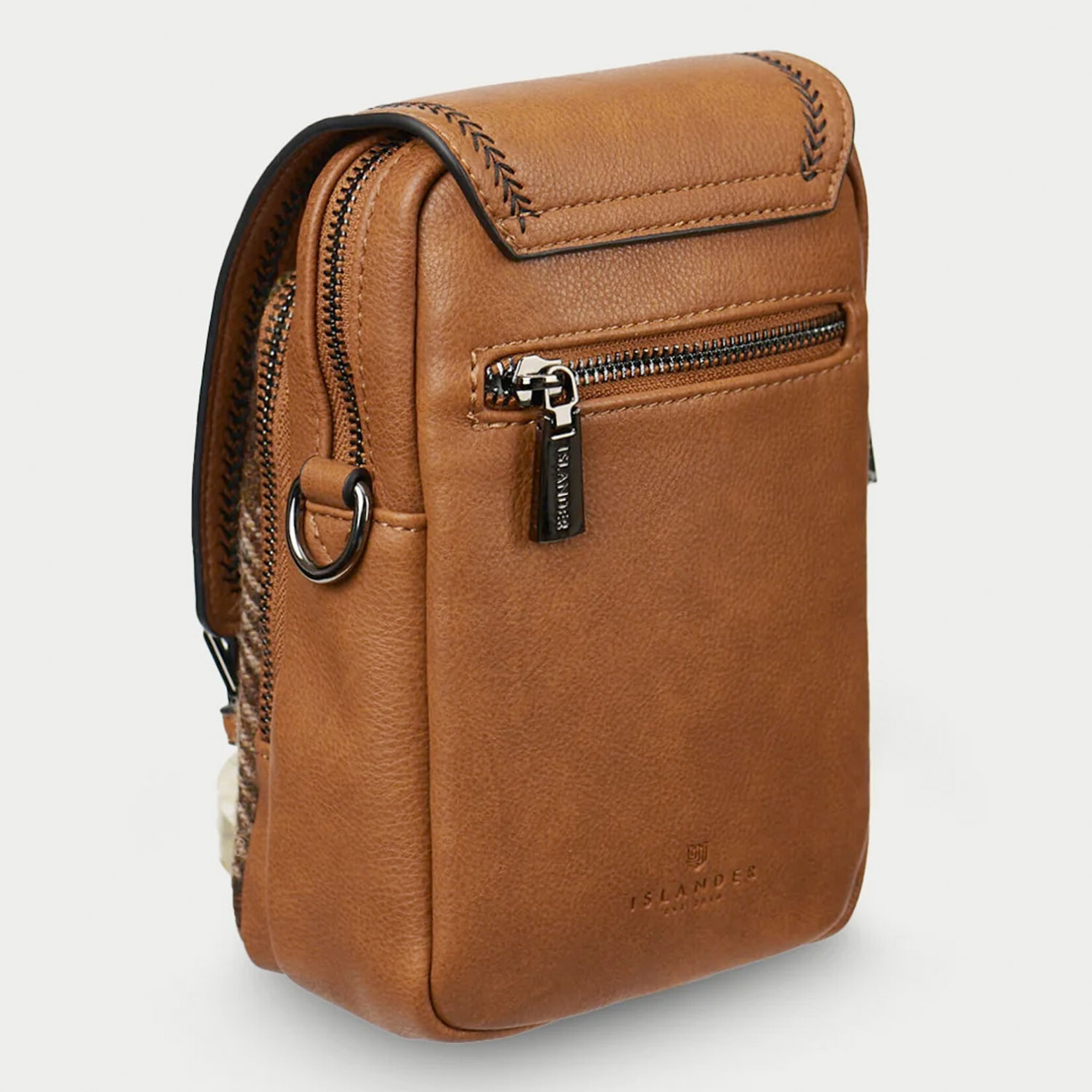 ACCESSORIES ISLANDER BABY JURA CROSSBODY w HARRIS TWEED Chestnut Tartan