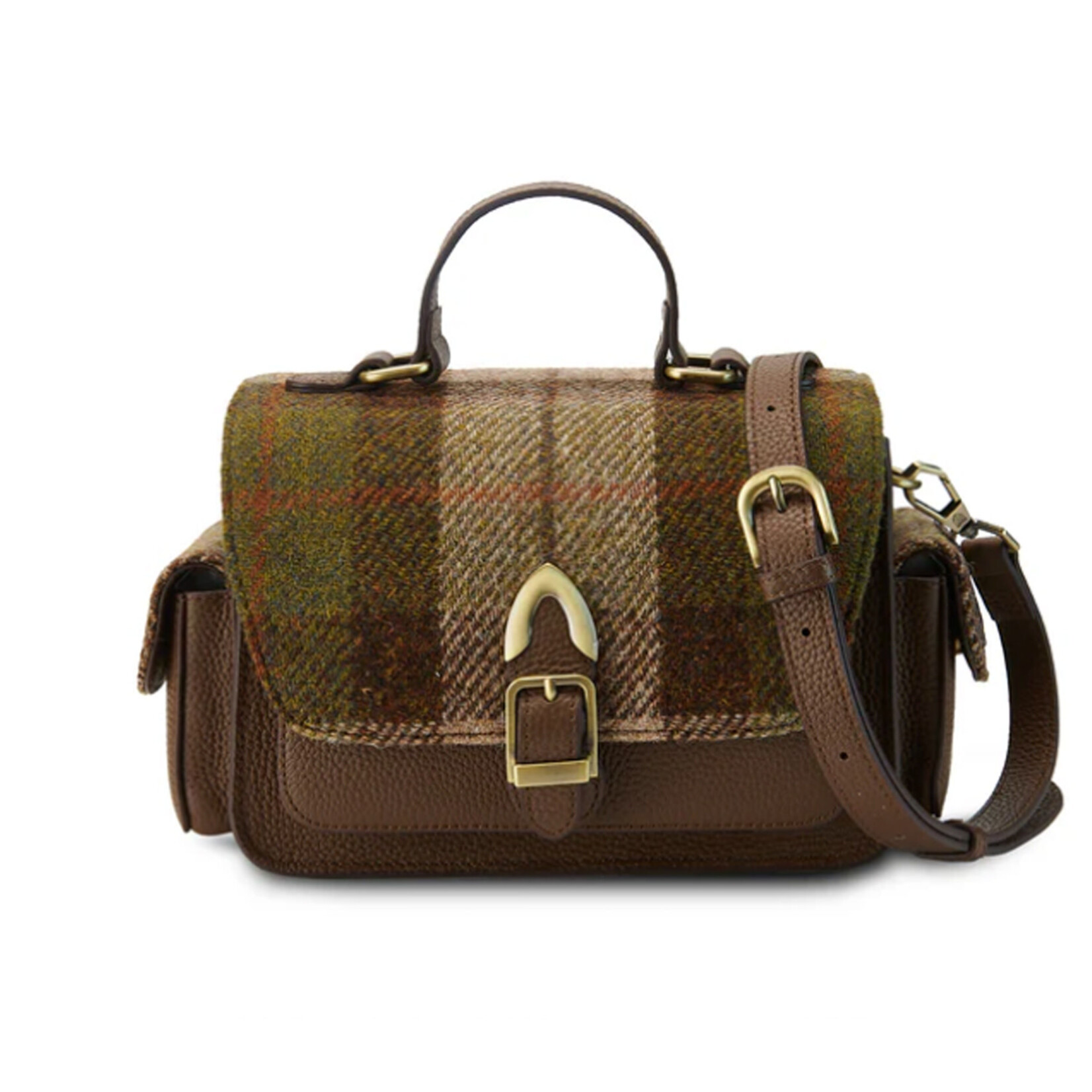 ACCESSORIES ISLANDER MELROSE CROSSBODY w HARRIS TWEED Chestnut Tartan