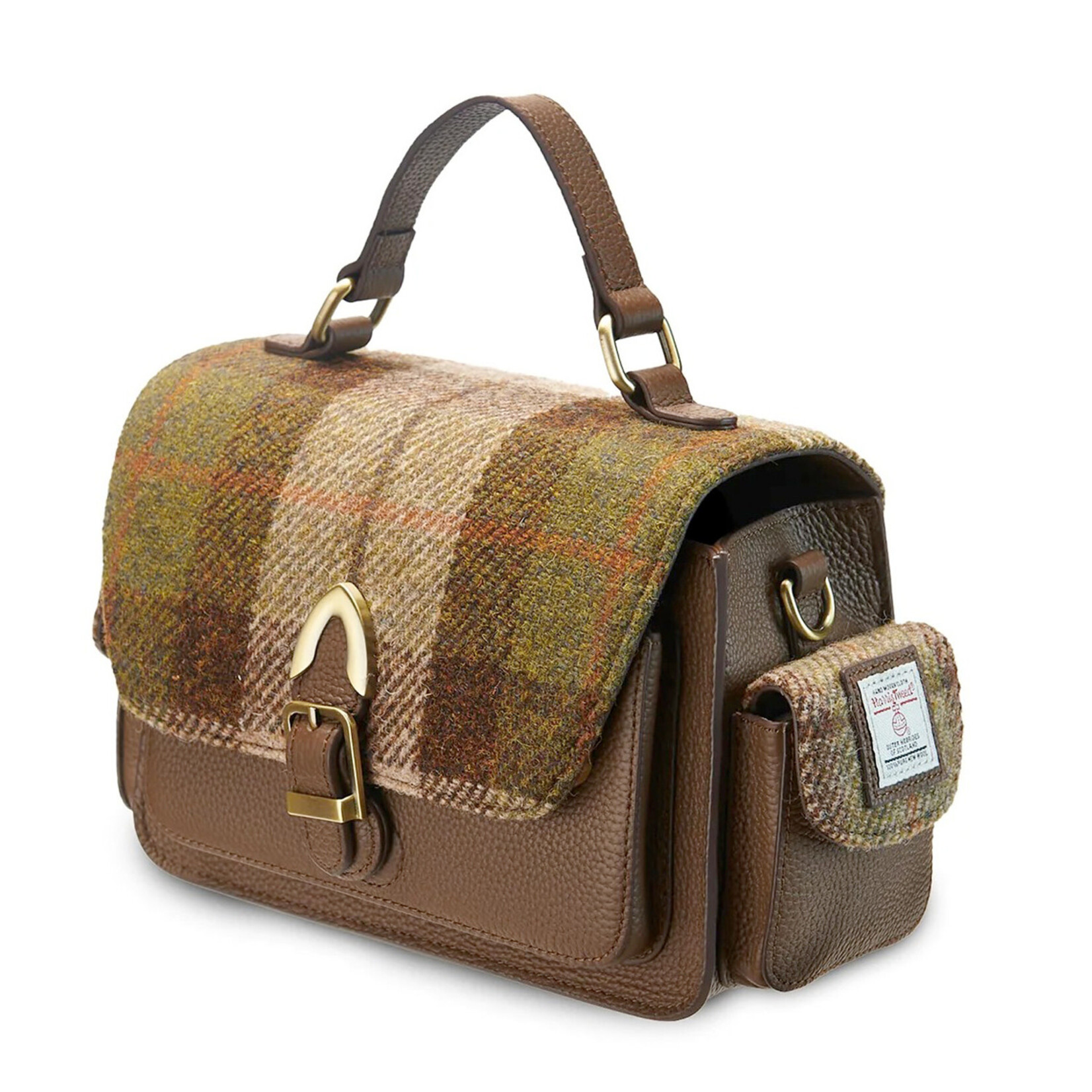 ACCESSORIES ISLANDER MELROSE CROSSBODY w HARRIS TWEED Chestnut Tartan