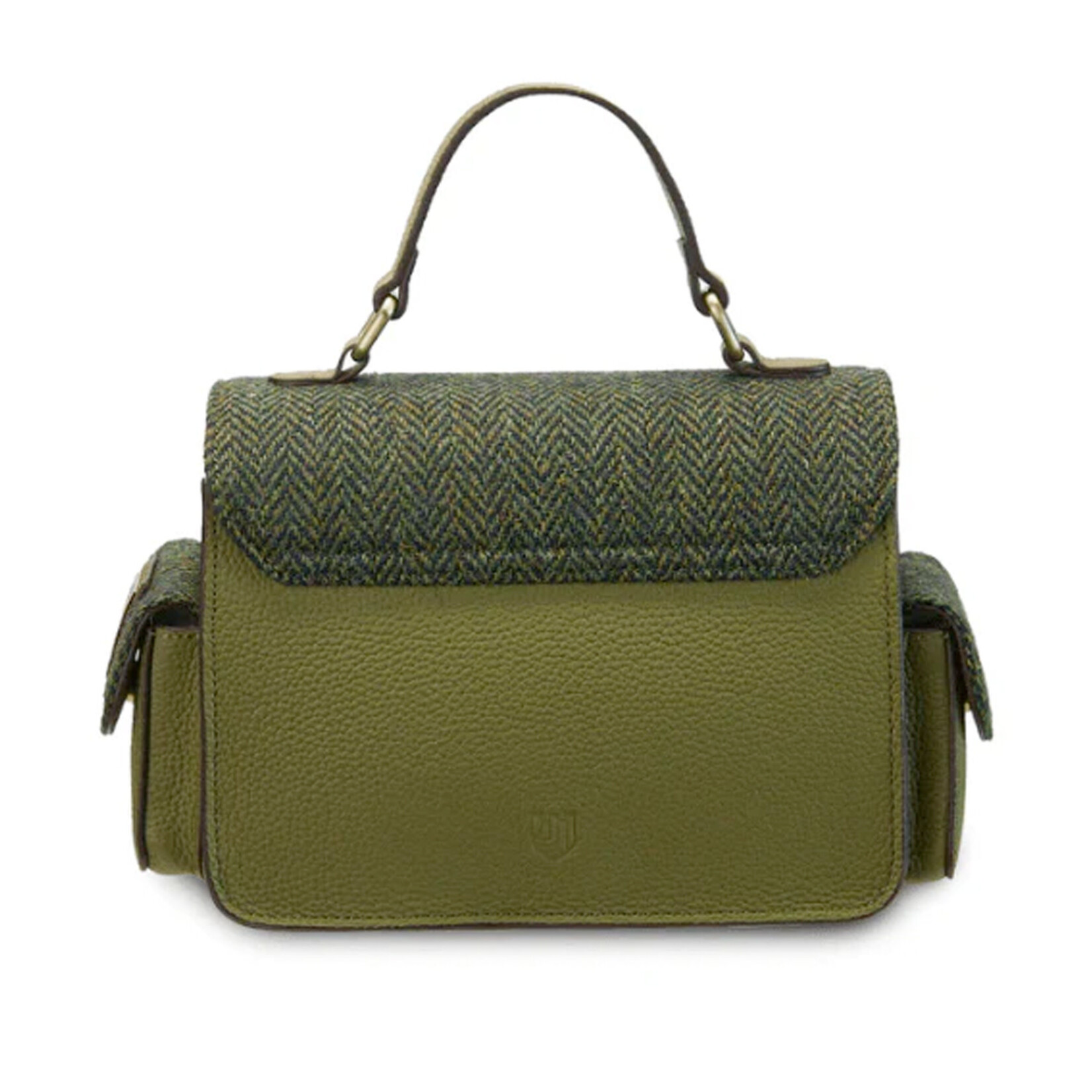 ACCESSORIES ISLANDER MELROSE CROSSBODY w HARRIS TWEED Drk Green Herringbone