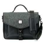 ACCESSORIES ISLANDER LAPTOP BAG w HARRIS TWEED Black Grey Herringbone