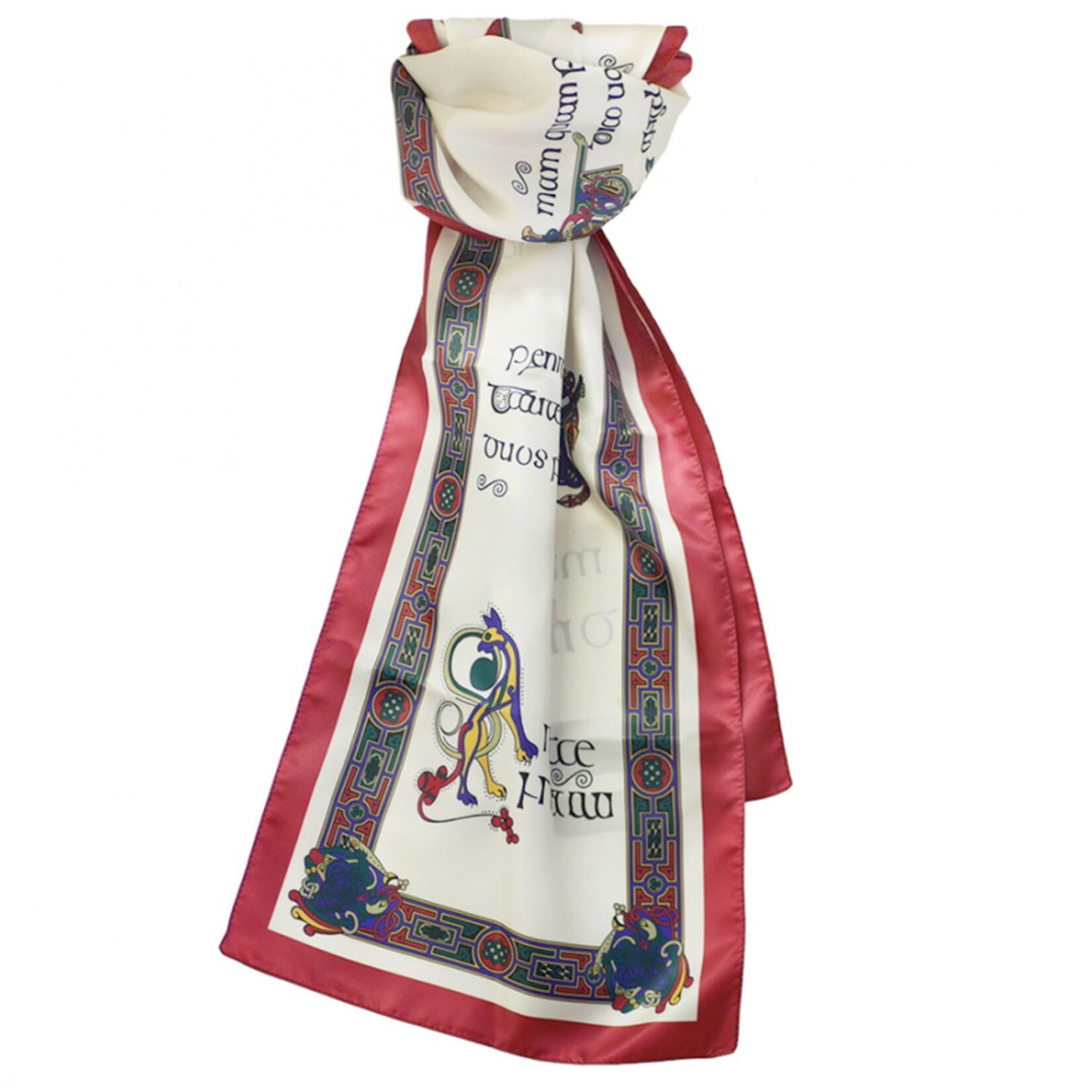 ACCESSORIES BOOK of KELLS LONG SIGNATURE SCARF - Wine/Purple/Bottle Grn