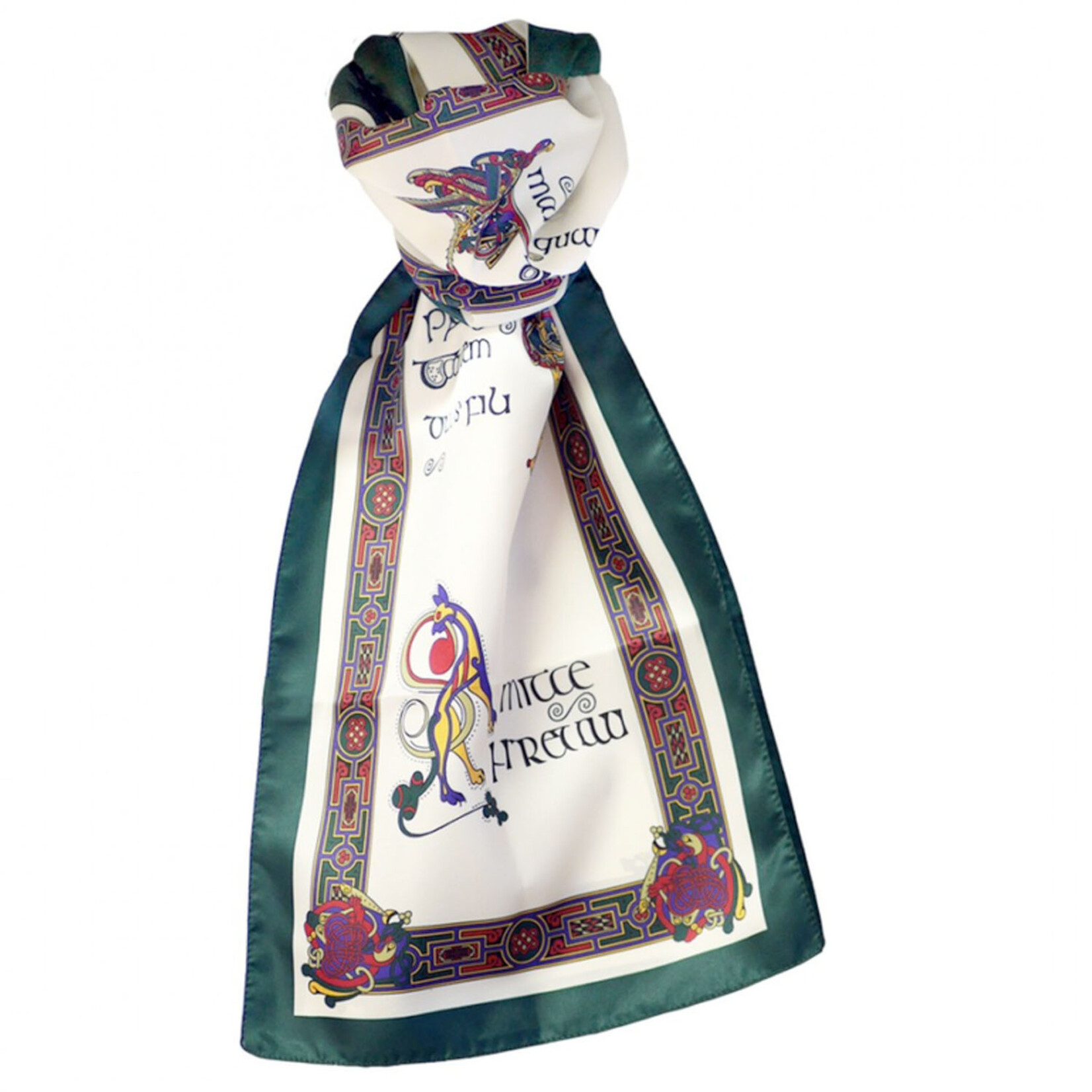 ACCESSORIES BOOK of KELLS LONG SIGNATURE SCARF - Bottle Grn/Red/Purple