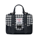 ACCESSORIES ISLANDER WEE SATCHEL w HARRIS TWEED Black & White Dogtooth