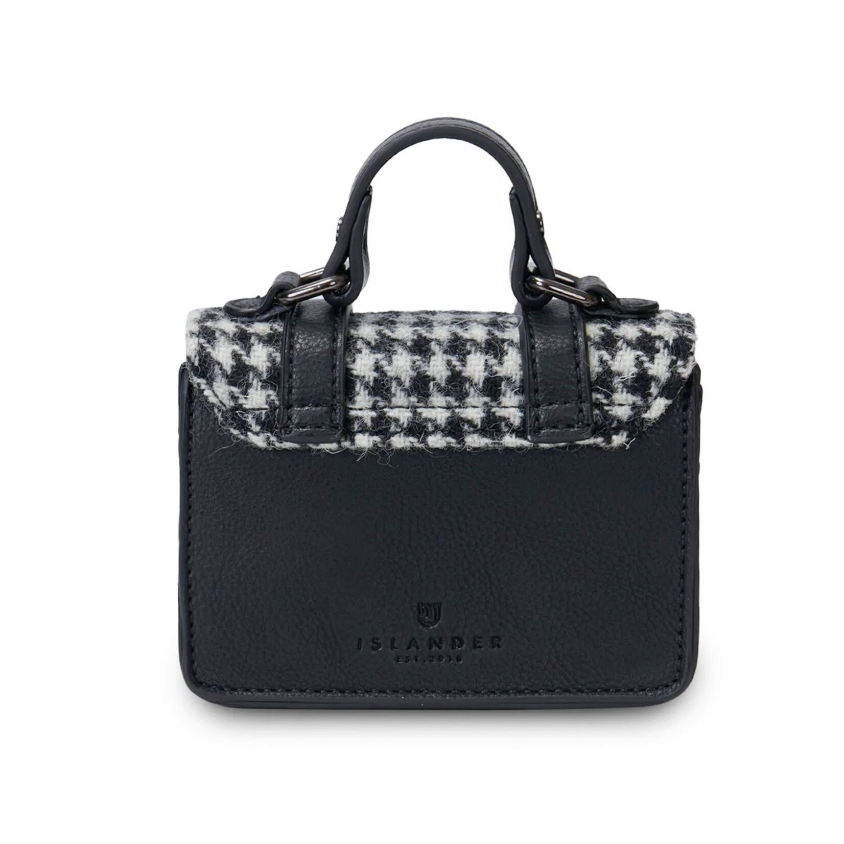 ACCESSORIES ISLANDER WEE SATCHEL w HARRIS TWEED Black & White Dogtooth