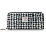 ACCESSORIES ISLANDER ZIP PURSE WALLET w HARRIS TWEED Black & White Dogtooth