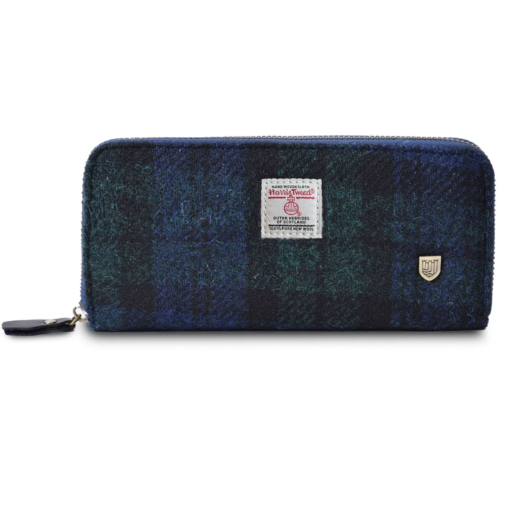 ACCESSORIES ISLANDER ZIP PURSE WALLET w HARRIS TWEED Black Watch