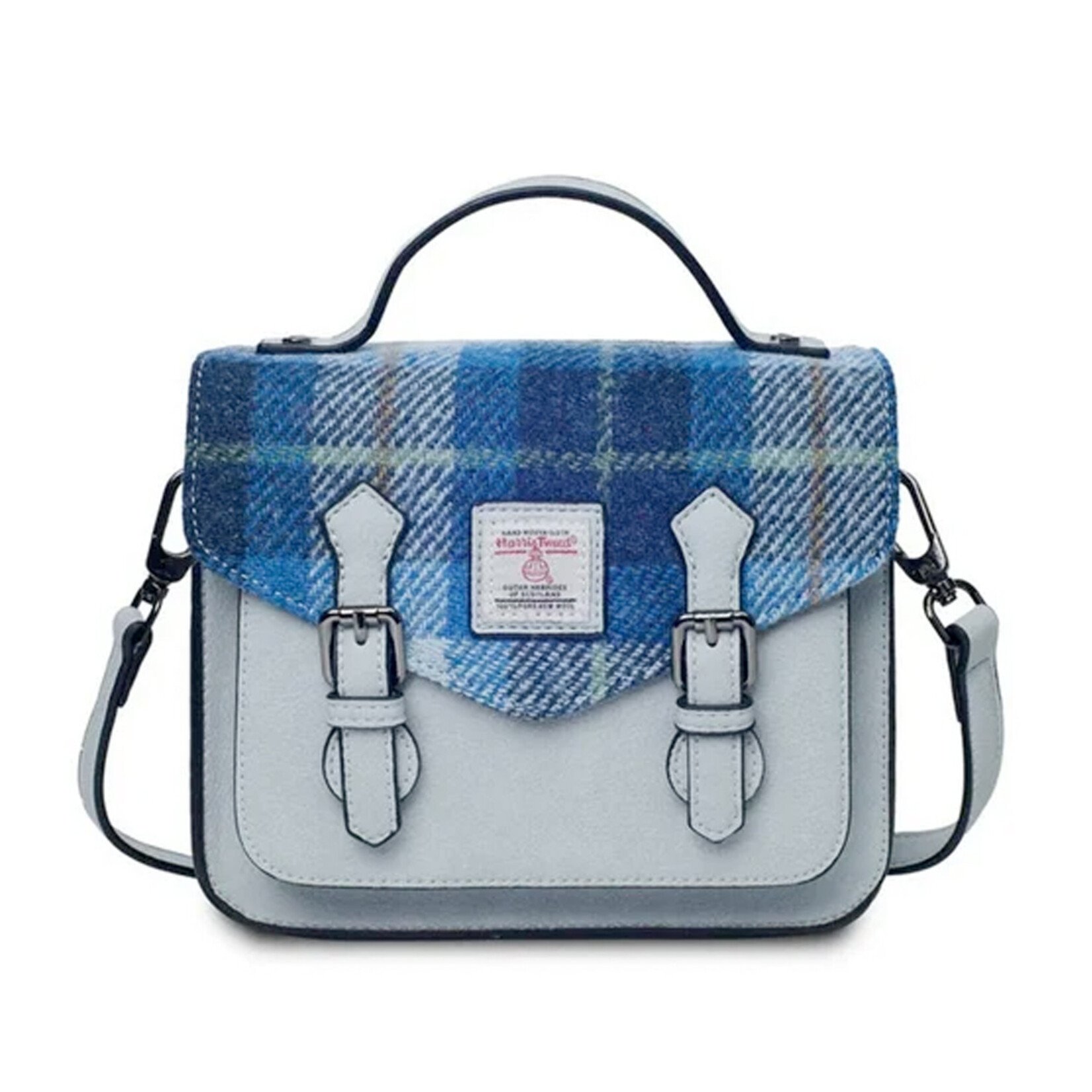 ACCESSORIES ISLANDER MINI CALTON w HARRIS TWEED Blue Tartan