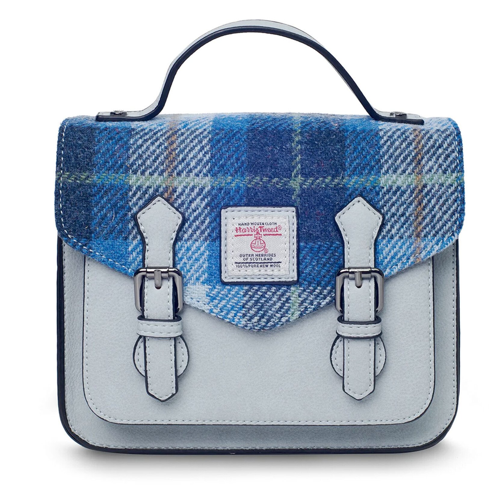 ACCESSORIES ISLANDER MINI CALTON w HARRIS TWEED Blue Tartan