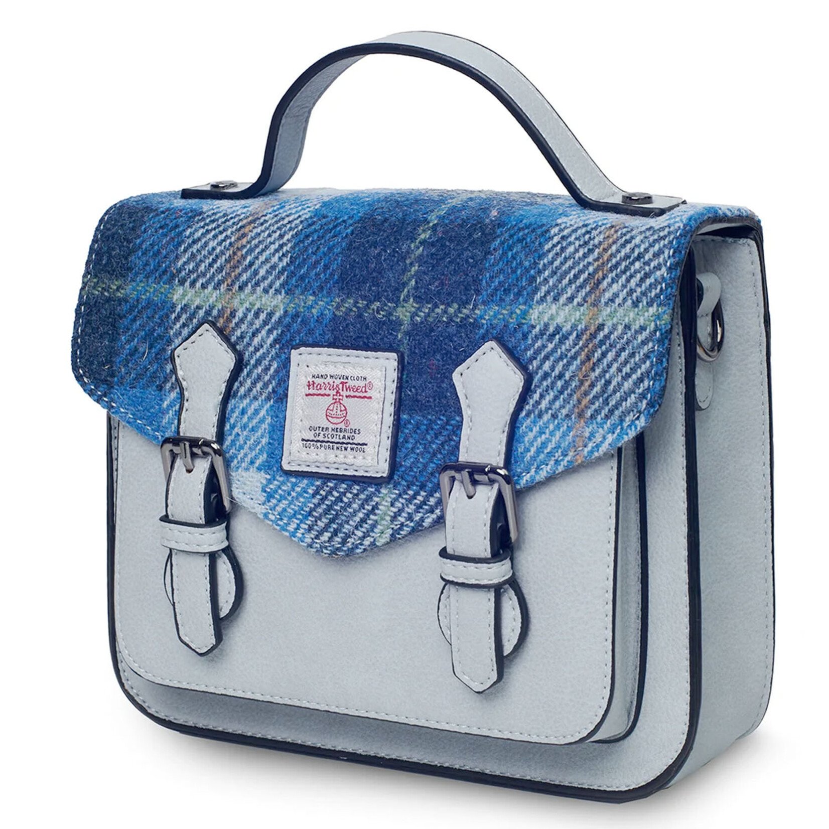 ACCESSORIES ISLANDER MINI CALTON w HARRIS TWEED Blue Tartan