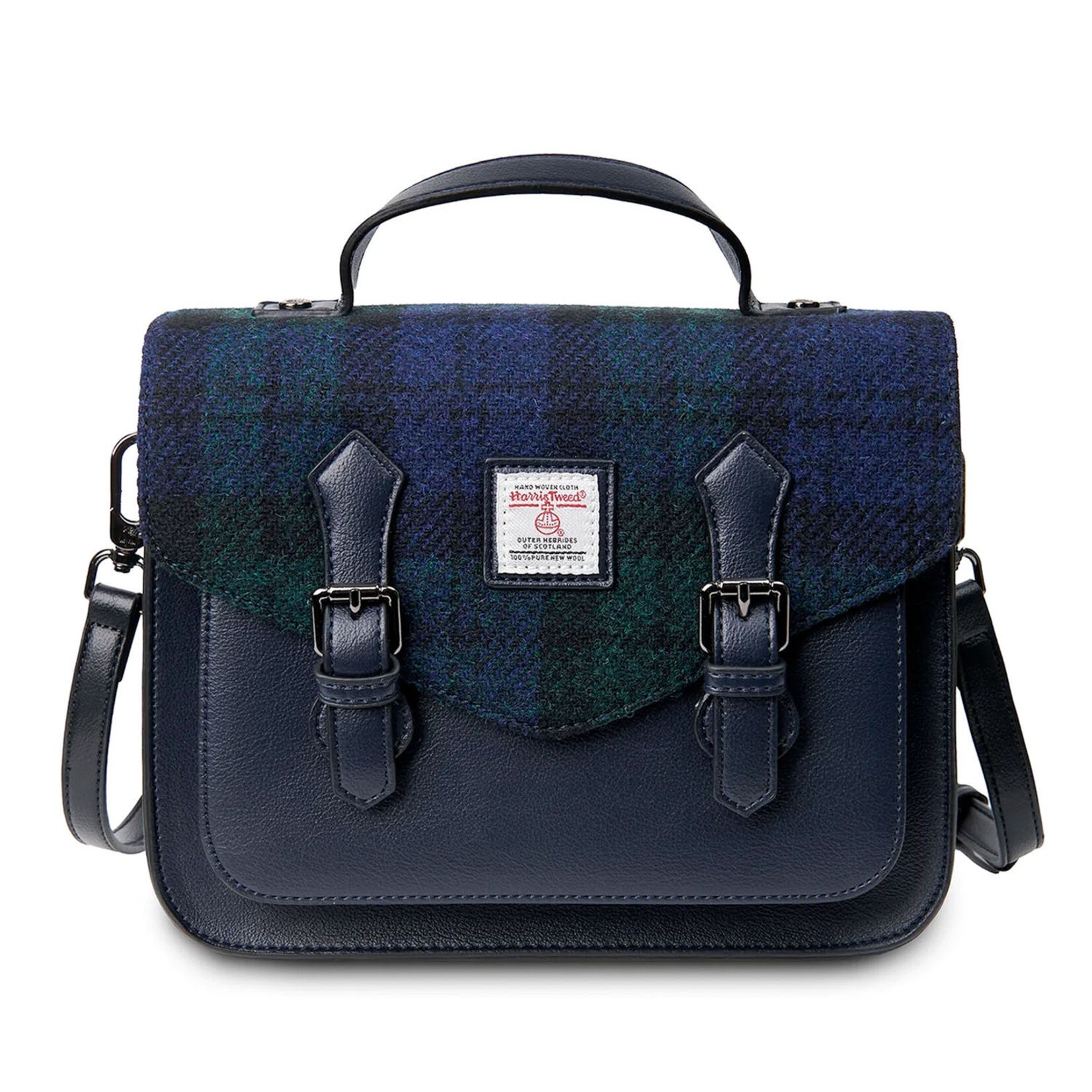 ACCESSORIES ISLANDER MEDIUM CALTON SATCHEL w HARRIS TWEED Black Watch