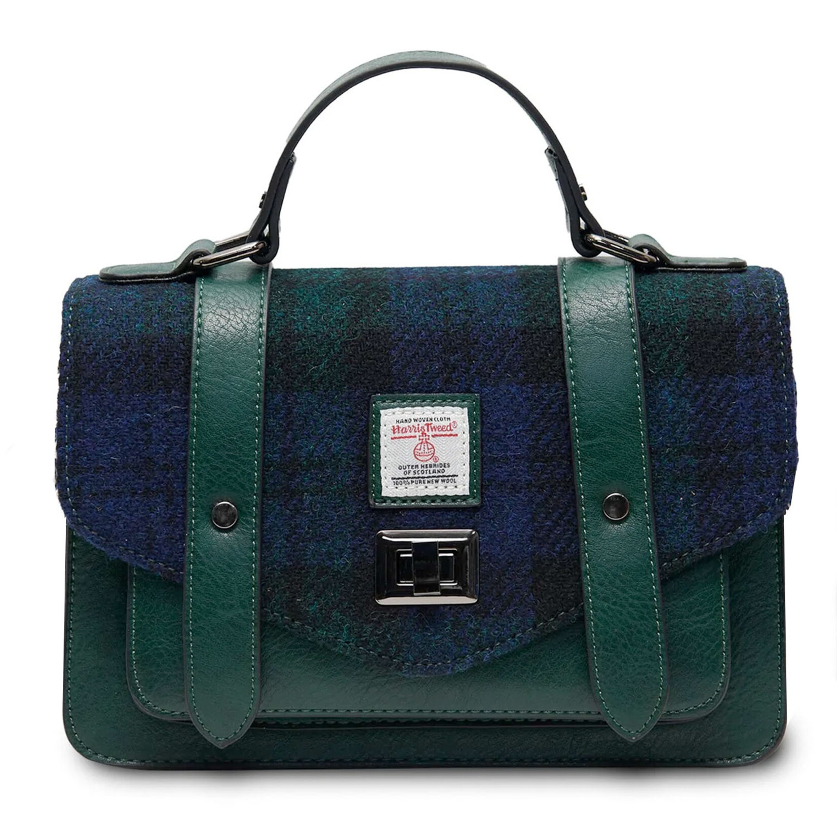 ACCESSORIES ISLANDER MEDIUM SATCHEL w HARRIS TWEED Black Watch