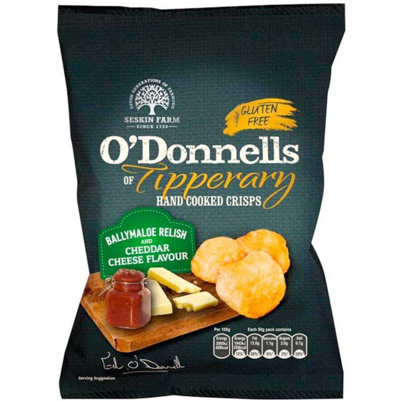 CRISPS / CHIPS O'DONNELLS CRISPS - Ballymaloe Relish & Cheddar (44g)