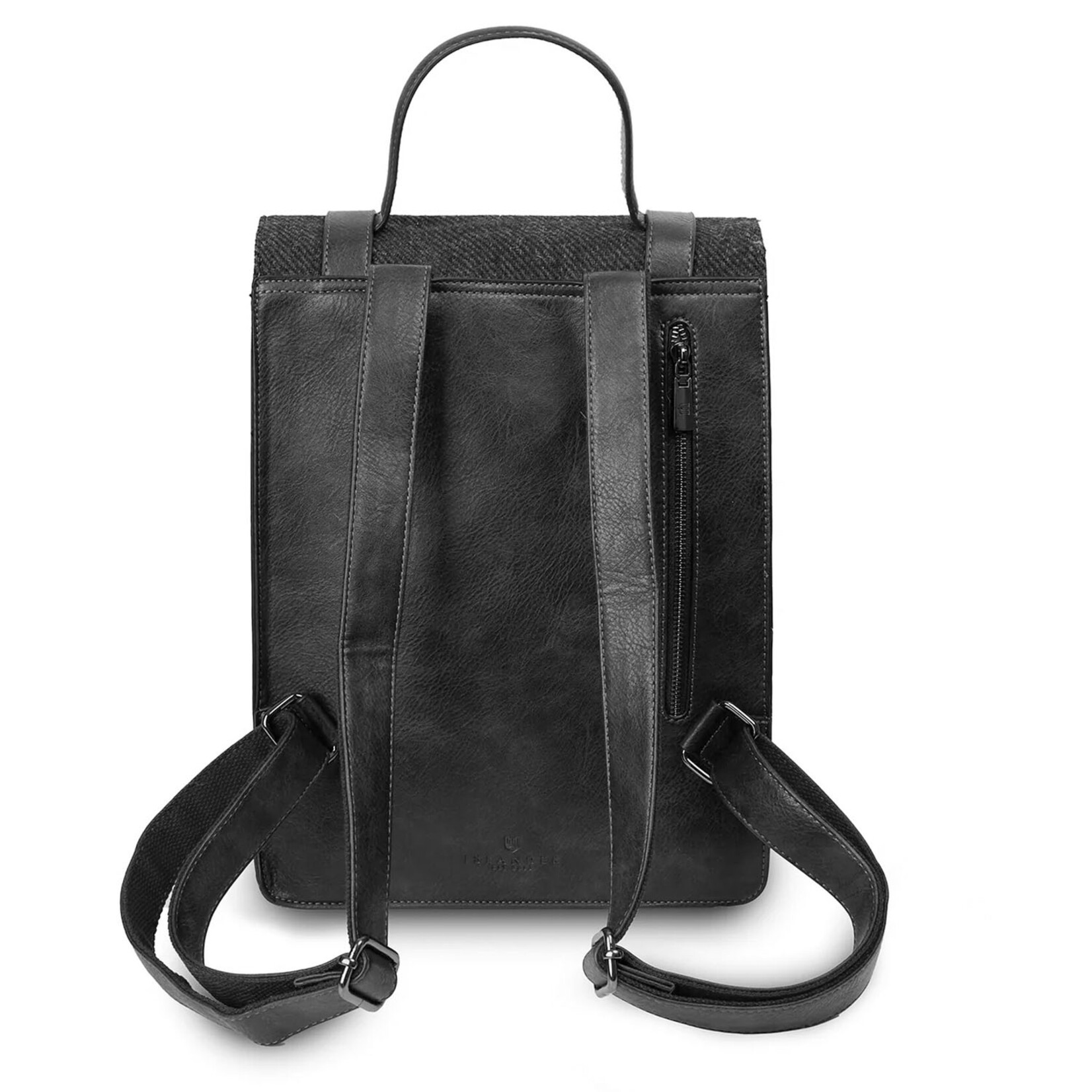 ACCESSORIES ISLANDER CARLOWAY LAPTOP BACKPACK w HARRIS TWEED Black Herringbone