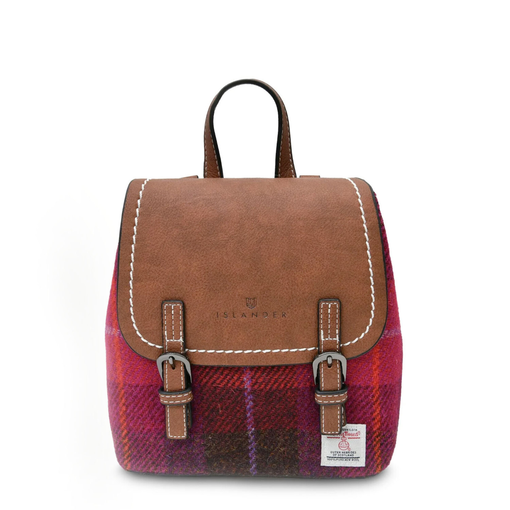 ACCESSORIES ISLANDER JURA MINI BACKPACK w HARRIS TWEED Fuchsia Tartan