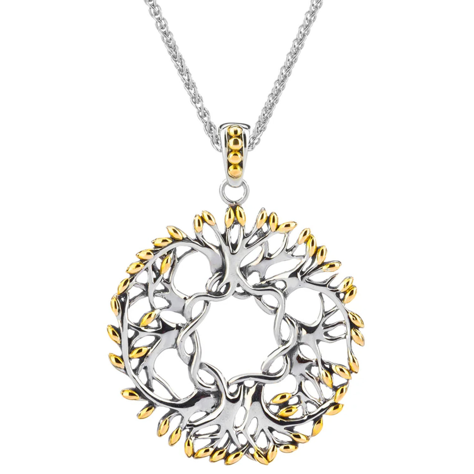 PENDANTS & NECKLACES KEITH JACK STERLING & 18K LRG CIRCLE TREE OF LIFE PENDANT