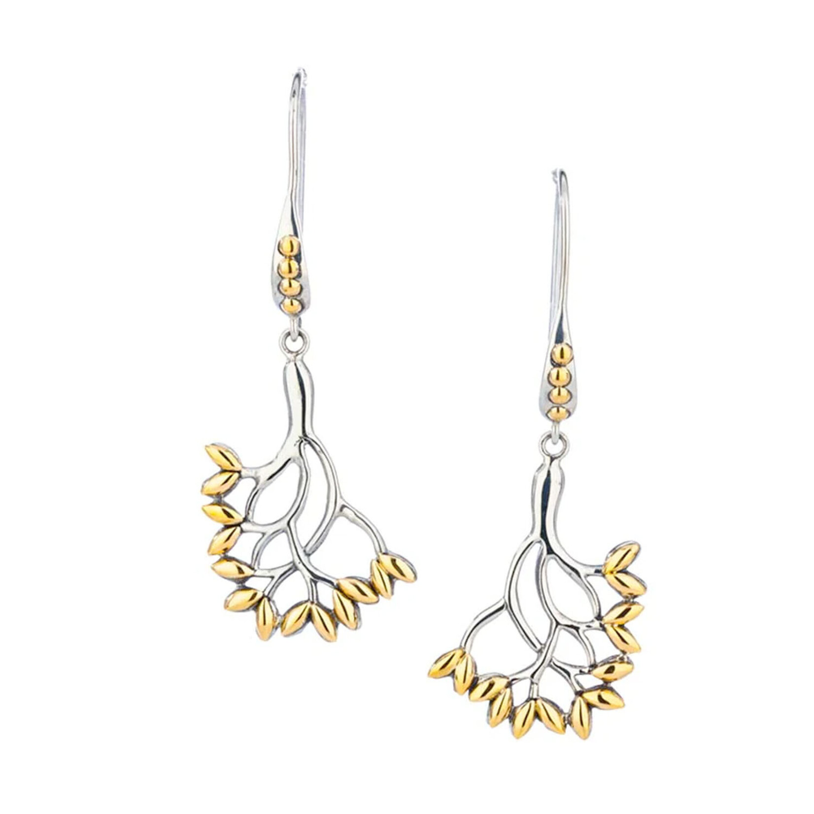 EARRINGS KEITH JACK STERLING & 18K TREE OF LIFE EARRINGS