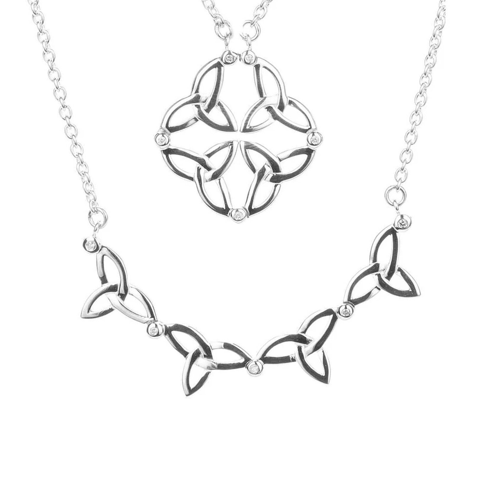 PENDANTS & NECKLACES KEITH JACK STERLING 2-in-1 SYNERGY NECKLET with DIAMOND