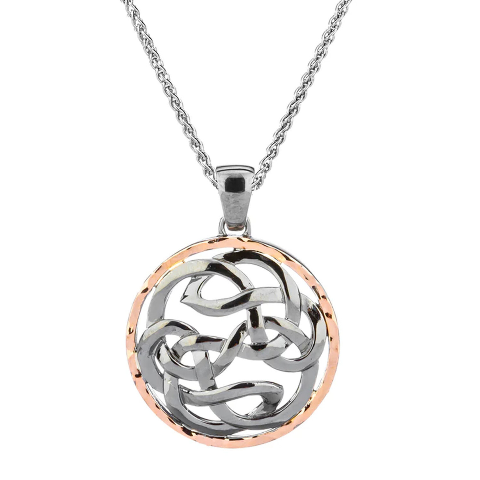 PENDANTS & NECKLACES KEITH JACK STERLING/RUTHENIUM/10K ROSE GOLD PATH of LIFE PENDANT