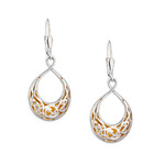 EARRINGS KEITH JACK STERLING & 22K WINDOW TO THE SOUL SML TEARDROP EARRINGS