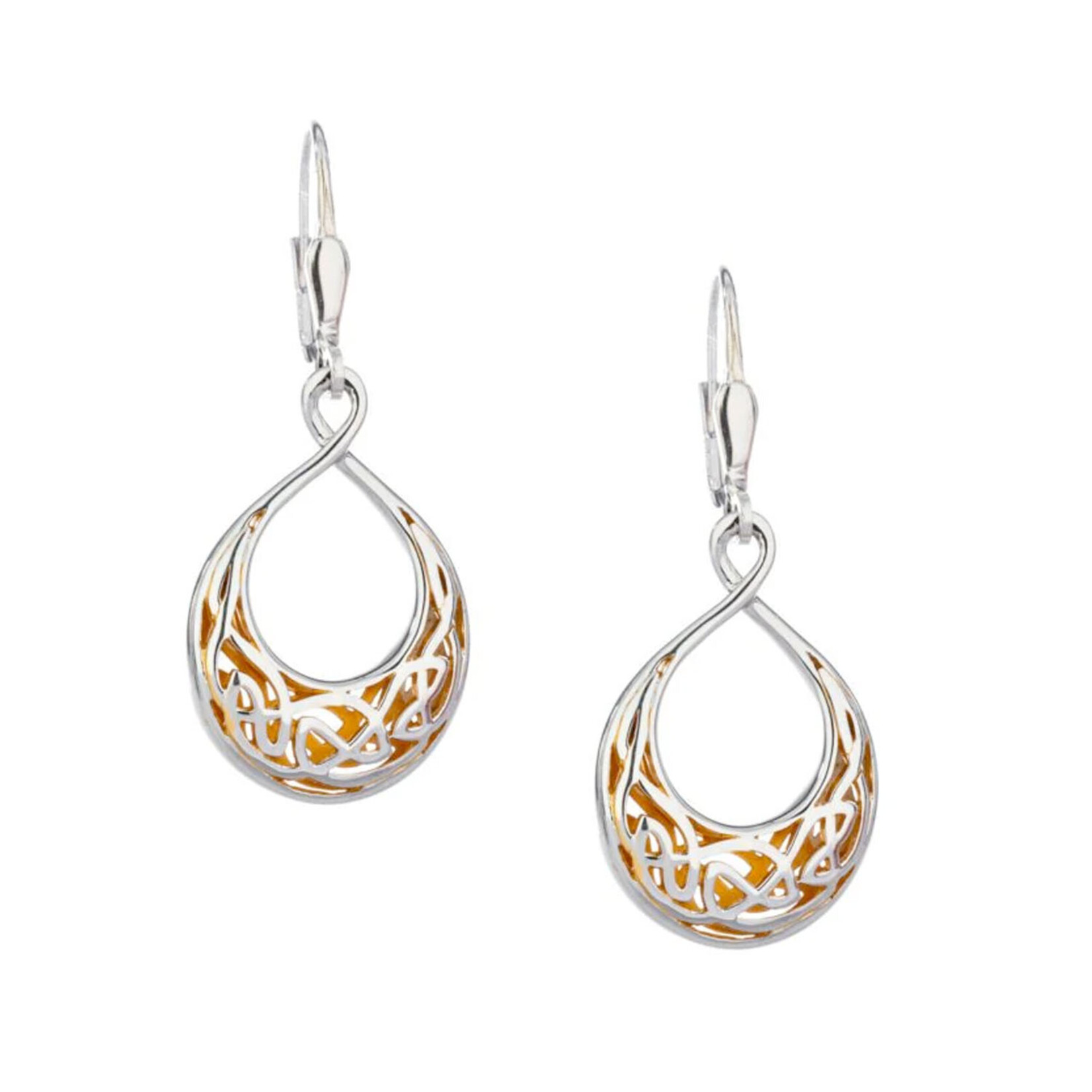 EARRINGS KEITH JACK STERLING & 22K WINDOW TO THE SOUL SML TEARDROP EARRINGS