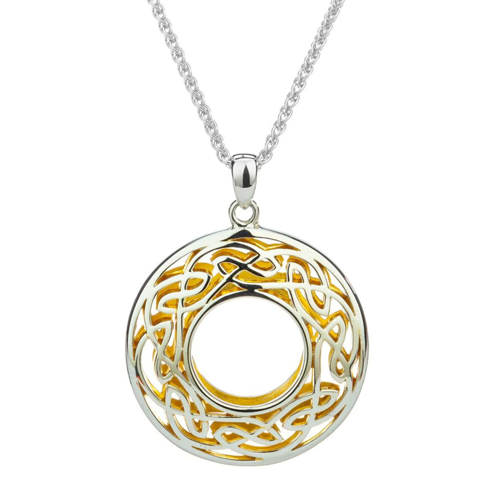 PENDANTS & NECKLACES KEITH JACK STERLING & 22K WINDOW TO THE SOUL LRG ROUND PENDANT