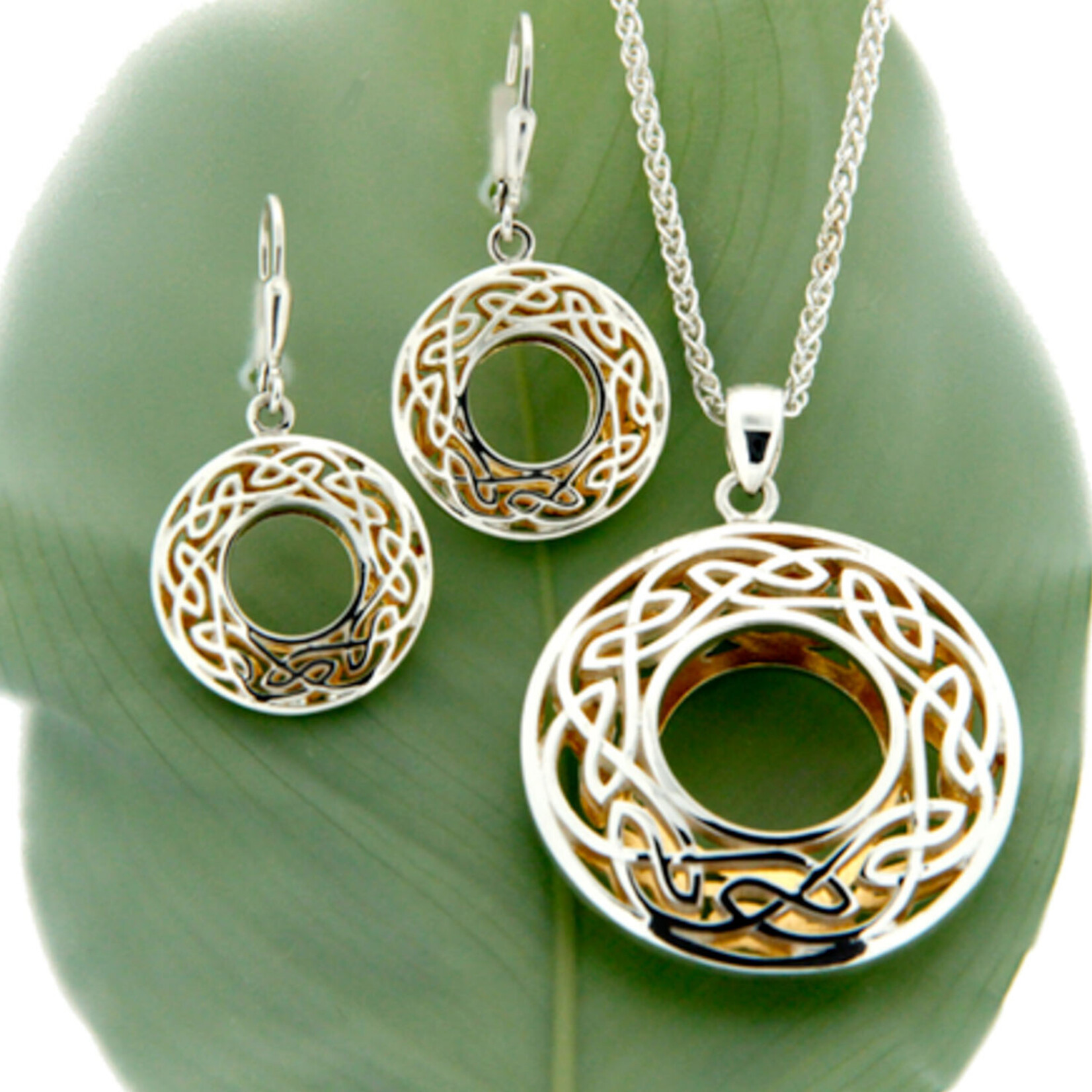 PENDANTS & NECKLACES KEITH JACK STERLING & 22K WINDOW TO THE SOUL LRG ROUND PENDANT
