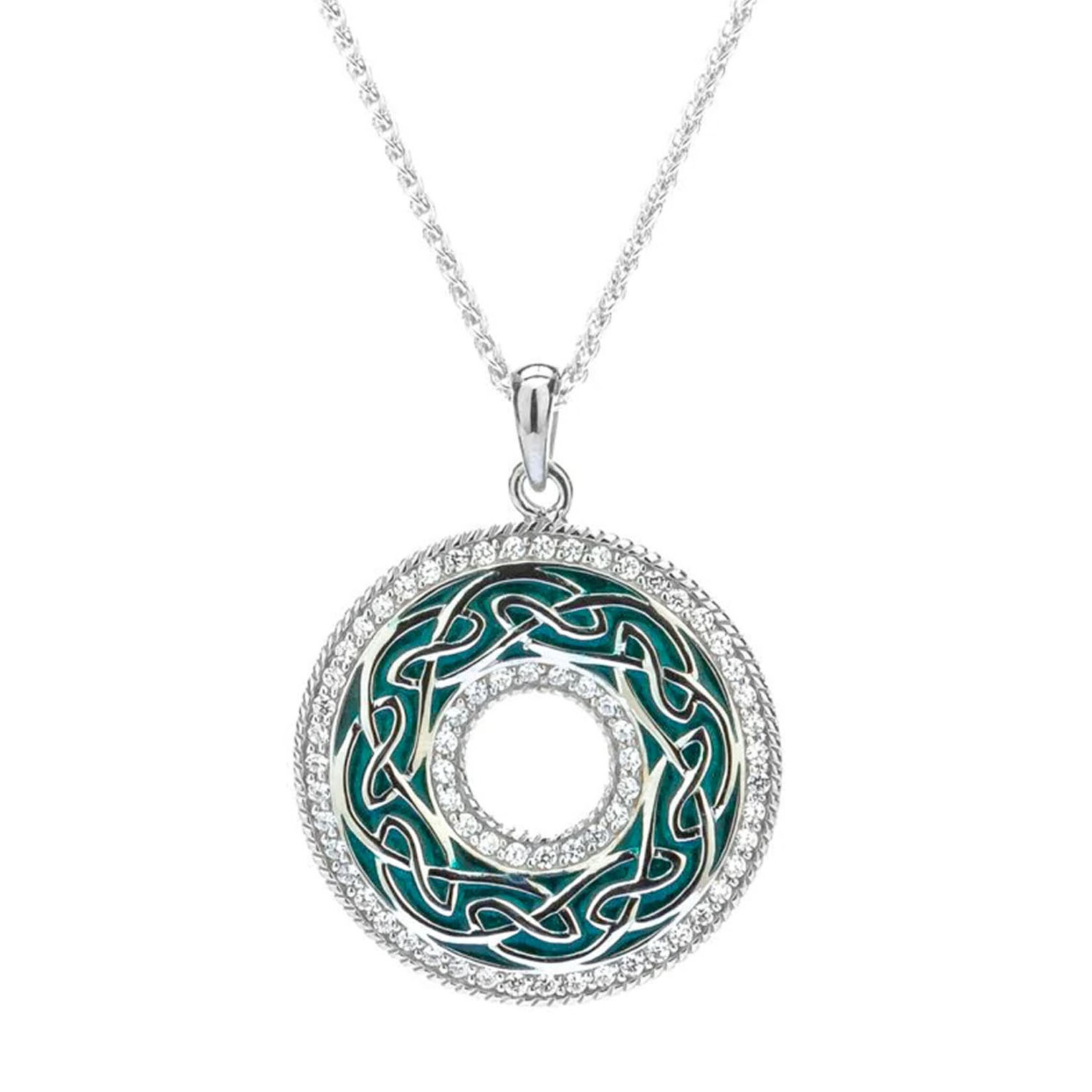 PENDANTS & NECKLACES KEITH JACK WINDOW to the SOUL PENDANT - Green Enamel & CZ
