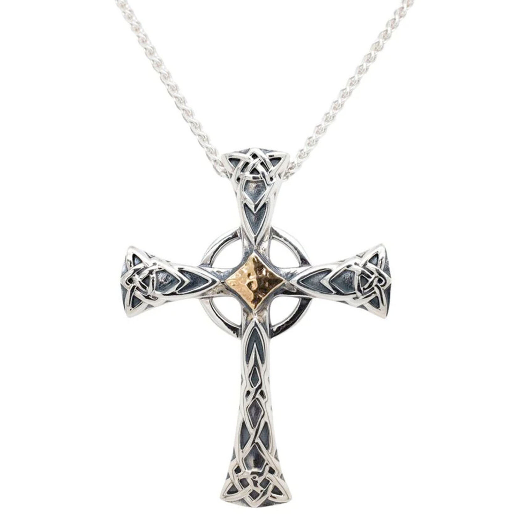CROSSES KEITH JACK STERLING & 10K CELTIC CROSS - Large