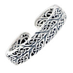 BRACELETS & BANGLES KEITH JACK STERLING CELTIC KNOT HINGED BANGLE