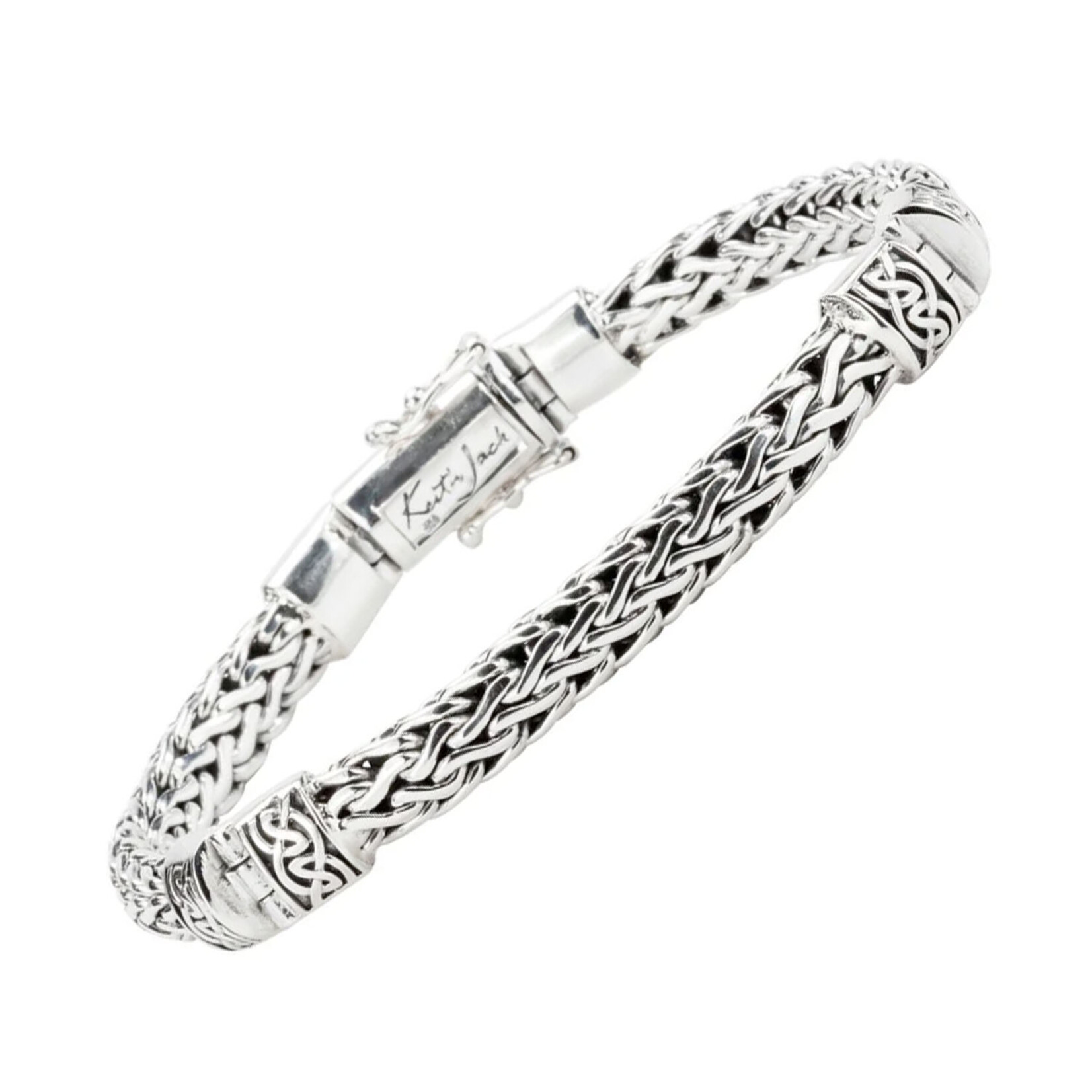 BRACELETS & BANGLES KEITH JACK STERLING DRAGON WEAVE HINGED BRACELET - 8"