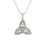 PENDANTS & NECKLACES KEITH JACK STERLING & 10K TRINITY PENDANT w CZs - Small
