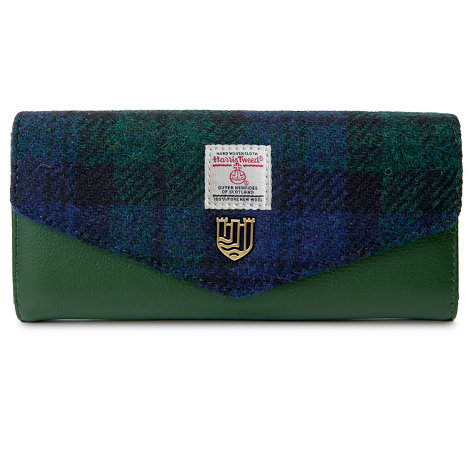 ACCESSORIES ISLANDER LRG CLASP PURSE WALLET w HARRIS TWEED Black Watch