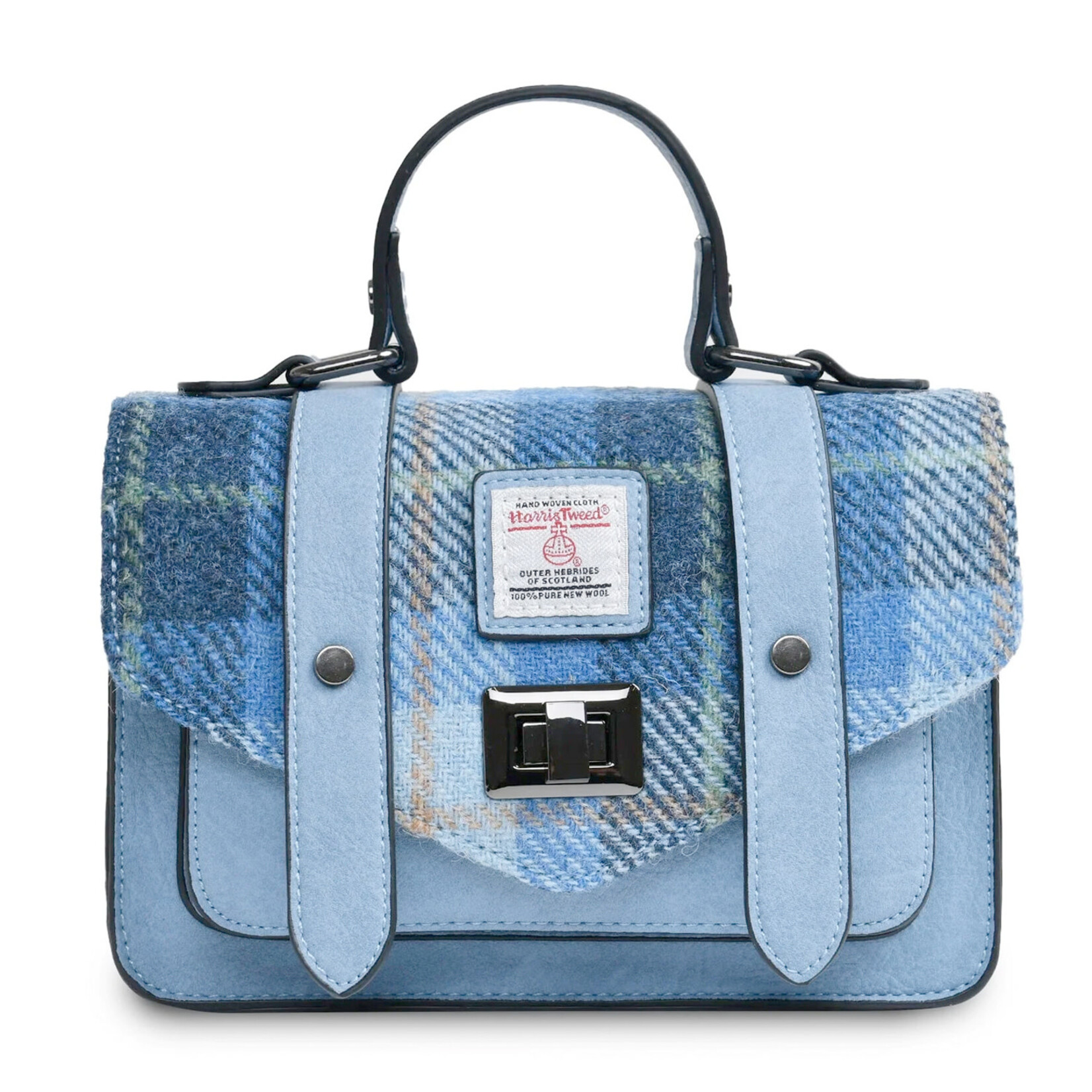 ACCESSORIES ISLANDER MINI SATCHEL w HARRIS TWEED Blue Tartan