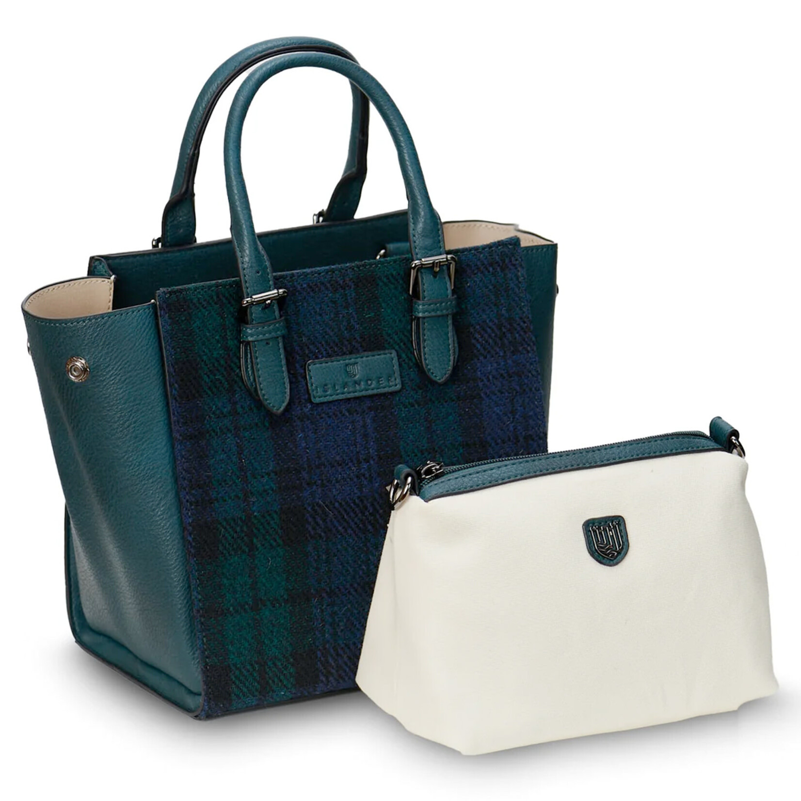 ACCESSORIES ISLANDER MEDIUM CAILLIE TOTE w HARRIS TWEED Black Watch